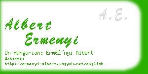 albert ermenyi business card